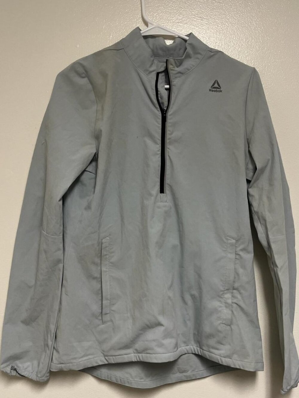 Reebok Gray Half-Zip Windbreaker Pullover Size XS